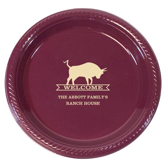 Ranch Welcome Banner Plastic Plates